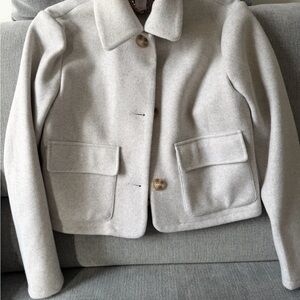 House of Harlow 1960 Short Wool Pea Coat in Light Beige